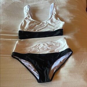 Black and White Bikini Set